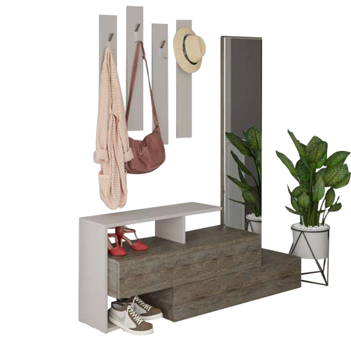 Set cuier și pantofar cu oglindă TRINITY 137 cm, Opțiuni culoare