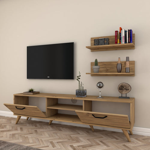 Set comodă Tv NAPOLI 4 rafturi 2 uşi 180 cm