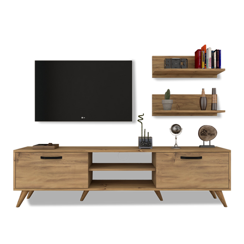 Set comodă Tv NAPOLI 4 rafturi 2 uşi 180 cm