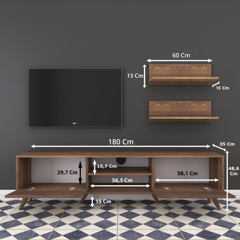 Set comodă Tv NAPOLI 4 rafturi 2 uşi 180 cm, Opţiuni culoare