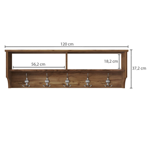 Cuier perete cu 5 agățători triple DAISY  120 cm, Opțiuni culoare