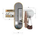 Cuier cu oglindă HELEN 122 cm 2 rafturi 9 agățători, Opțiuni culoare