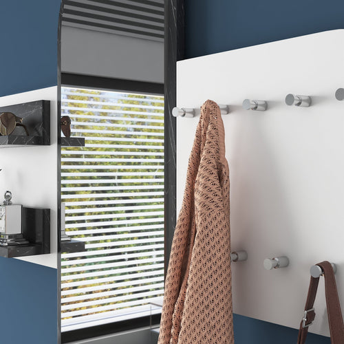 Cuier cu oglindă HELEN 122 cm 2 rafturi 9 agățători, Opțiuni culoare