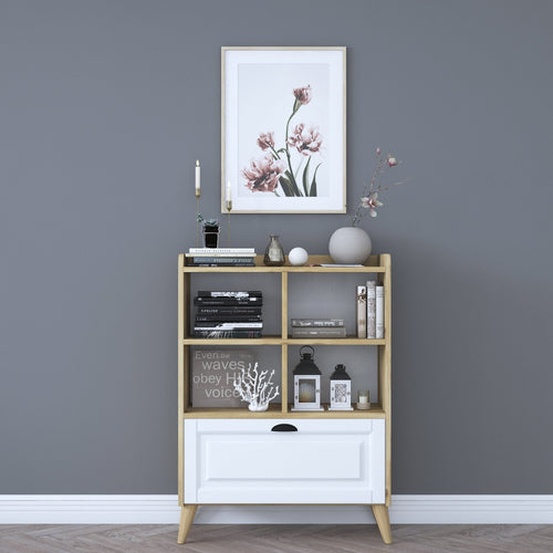 Bibliotecă PRETTY 4 rafturi 1 uşă 80 x 120 cm - Maroom