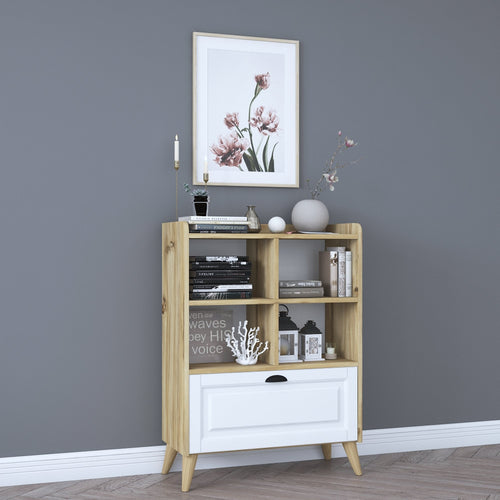 Bibliotecă PRETTY 4 rafturi 1 uşă 80 x 120 cm - Maroom