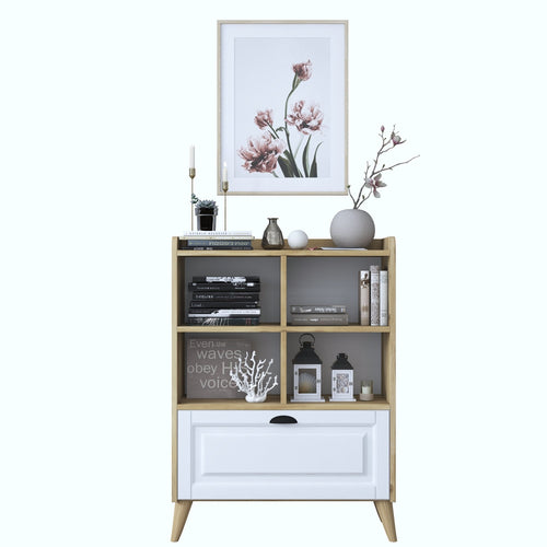 Bibliotecă PRETTY 4 rafturi 1 uşă 80 x 120 cm - Maroom