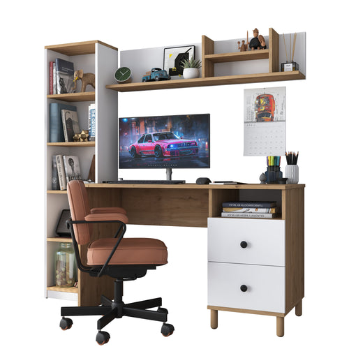 Birou VICTORIA 7 rafturi 2 sertare 120 x 50 cm, Opțiuni culoare