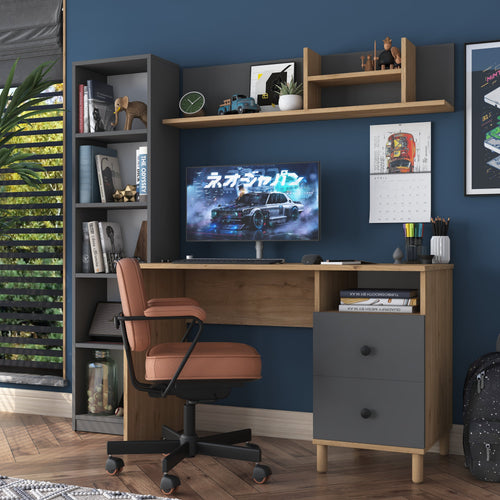 Birou VICTORIA 7 rafturi 2 sertare 120 x 50 cm, Opțiuni culoare