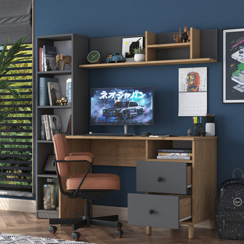 Birou VICTORIA 7 rafturi 2 sertare 120 x 50 cm, Opțiuni culoare