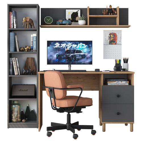 Birou VICTORIA 7 rafturi 2 sertare 120 x 50 cm, Opțiuni culoare