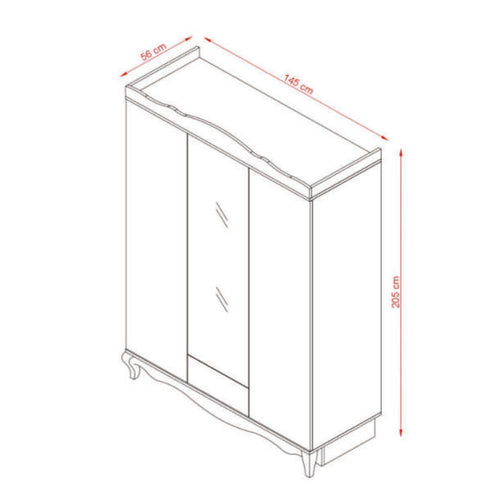 Dulap RUSTIK 3 uşi 1 sertar 145 x 205 cm - Maroom