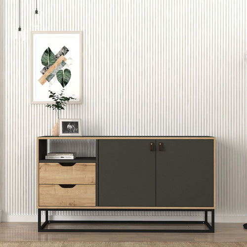 Comodă DORIS 2 uși 2 sertare 1 raft 150 x 80 cm - Maroom