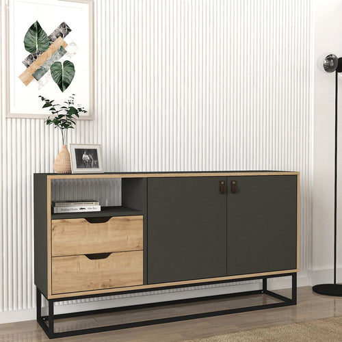 Comodă DORIS 2 uși 2 sertare 1 raft 150 x 80 cm - Maroom