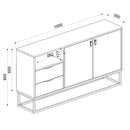 Comodă DORIS 2 uși 2 sertare 1 raft 150 x 80 cm - Maroom