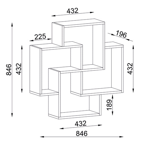 Raft de perete MOCHA 85 X 85 cm - Maroom