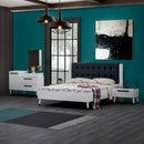 Comodă EMPOLI ALB 1 ușă 3 sertare 116 x 85 cm - Maroom