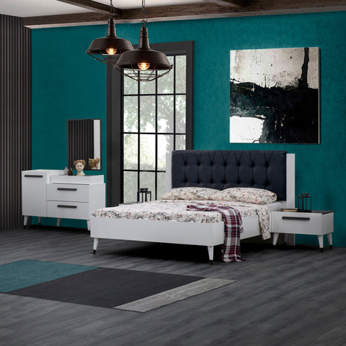 Comodă EMPOLI ALB 1 ușă 3 sertare 116 x 85 cm - Maroom