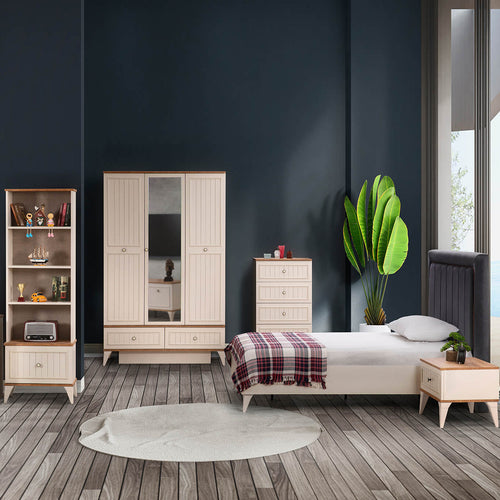 Bibliotecă LENA 4 rafturi 1 ușă 62 x 187 cm - Maroom