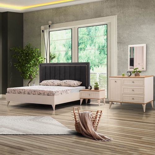 Comodă LENA 1 ușă 3 sertare 116 x 87 cm - Maroom