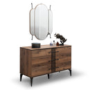 Comodă LOTTO 6 sertare 130 x 81 cm, Nuc