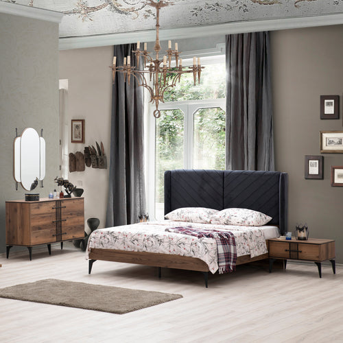 Comodă LOTTO 6 sertare 130 x 81 cm, Nuc