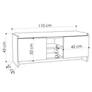 Banchetă cu depozitare ZION şi pernă pentru sezut 2 rafturi 2 uşi 110 cm, Opţiuni culoare - Maroom