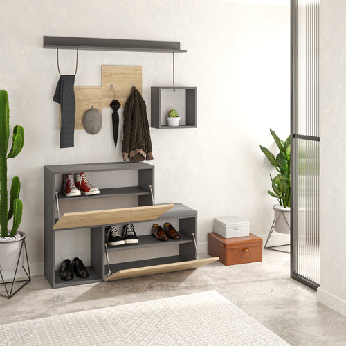 Set cuier și pantofar HOLLY 2 rafturi 2 uşi 120 cm, Opţiuni culoare