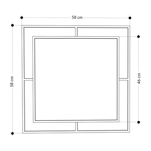 Oglindă BEAU 59 x 59 cm, Opţiuni culoare - Maroom