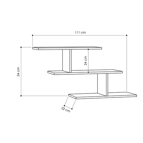Raft de perete TATOO 104 x 54 cm, Opțiuni culoare - Maroom