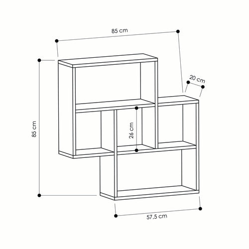 Raft de perete ROOMS 85 x 85 cm, Opțiuni culoare - Maroom