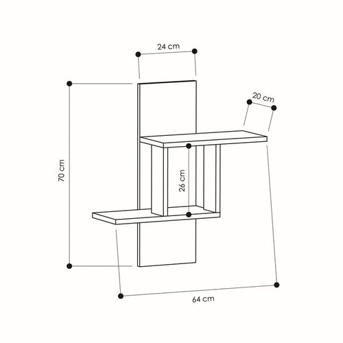 Raft de perete ENZO 64 x 70 cm, Opțiuni culoare - Maroom