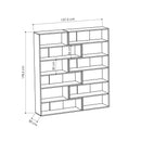 Bibliotecă ANJELIQUE 12 rafturi 94 x 179 cm, Opțiuni culoare - Maroom