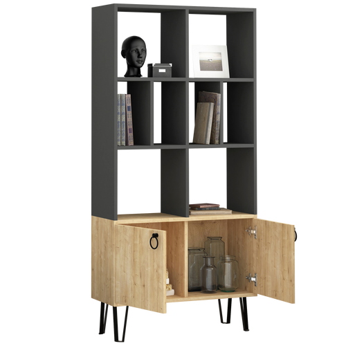 Bibliotecă BENTLEY 8 rafturi 2 uşi 80 x 166 cm, Opțiuni culoare