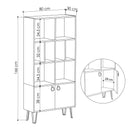 Bibliotecă BENTLEY 8 rafturi 2 uşi 80 x 166 cm, Opțiuni culoare - Maroom