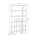 Bibliotecă MAVERICK 5 rafturi 97 x 159 cm, Opțiuni culoare - Maroom