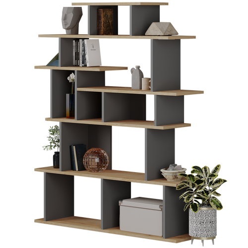 Bibliotecă CASTLE 16 rafturi 120 x 149 cm