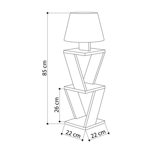 Lampadar ZETA 2 rafturi 22 x 85 cm, Opțiuni culoare - Maroom