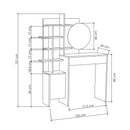 Masă de toaleta cu oglindă ROUGE 5 rafturi 1 ușă 1 sertar 105 cm, Opțiuni culoare - Maroom