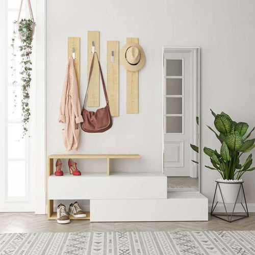 Set cuier și pantofar cu oglindă TRINITY 137 cm, Opțiuni culoare