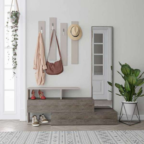 Set cuier și pantofar cu oglindă TRINITY 137 cm, Opțiuni culoare