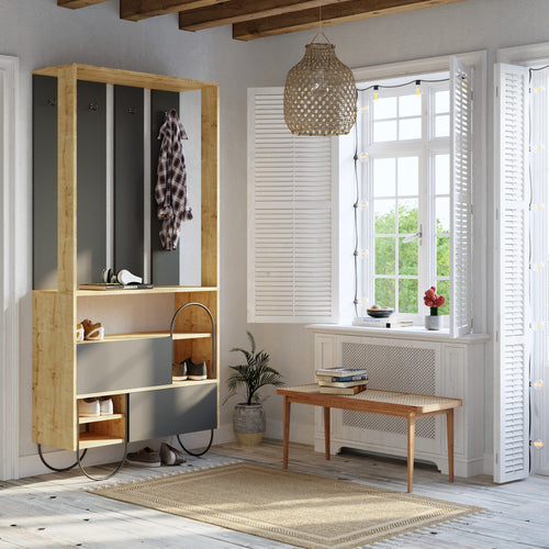 Set cuier și pantofar MAVERICK 5 rafturi 2 uşi 97 cm, Opțiuni culoare