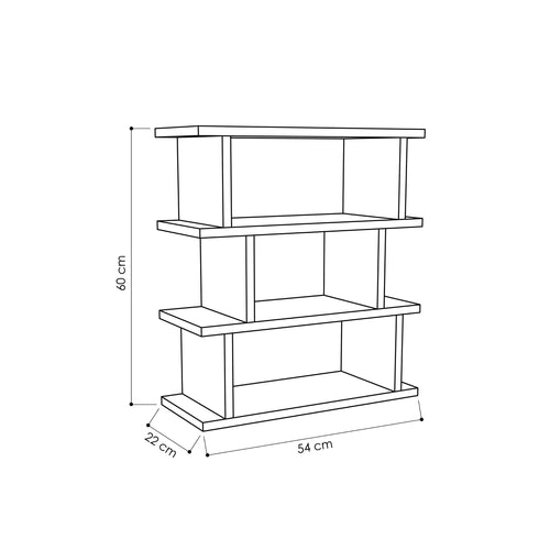Măsuță ECHO 3 rafturi 54 x 22 cm, Opțiuni culoare - Maroom