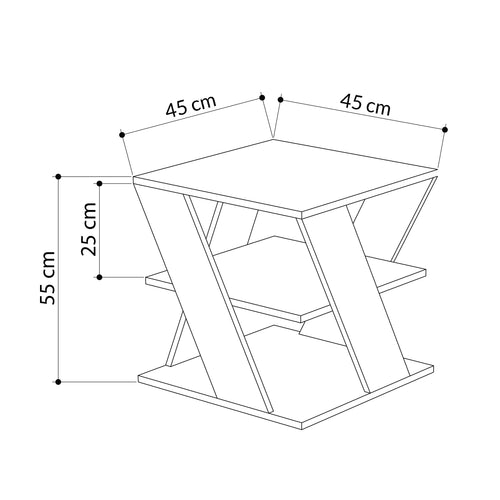 Măsuță SAGE 45 x 45 cm, Opțiuni culoare - Maroom