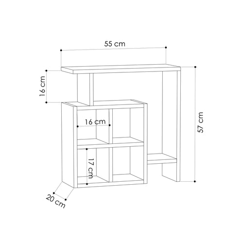 Măsuță CAGE 5 rafturi 55 x 20 cm, Opțiuni culoare - Maroom