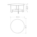 Măsuță cafea CALYPSO diametru 80 cm, Opțiuni culoare - Maroom