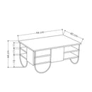 Măsuță cafea MAVERICK 2 rafturi 94 x 60 cm, Opțiuni culoare - Maroom