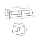 Set comodă TV AURA 1 raft 163 cm, Opţiuni culoare - Maroom