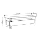Comodă TV STARK 1 raft 2 uşi 150 cm, Opțiuni culoare - Maroom