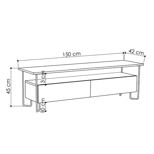 Comodă TV STARK 1 raft 2 uşi 150 cm, Opțiuni culoare - Maroom