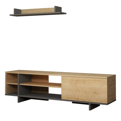 Set Comodă TV CONRAD 4 rafturi 1 ușă 160 cm, Opţiuni culoare